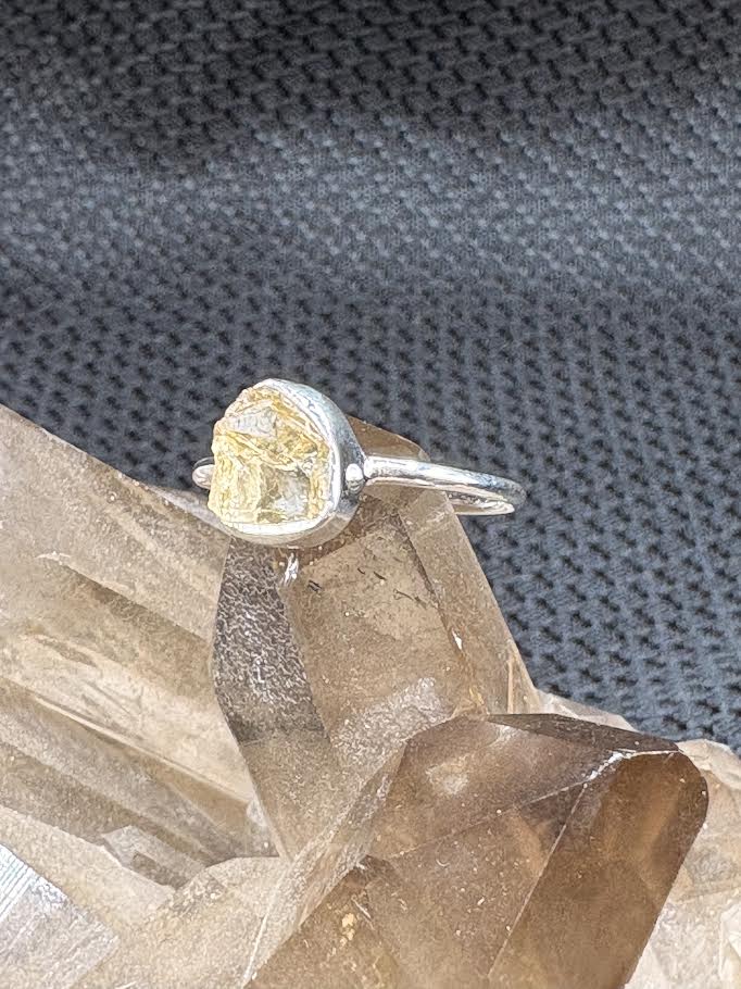 Citrine Rough Sterling Silver Ring