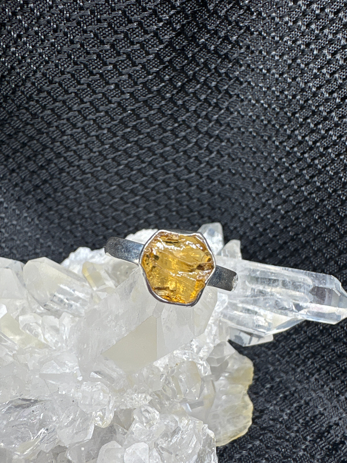 Sterling Silver Citrine Raw Ring - Size 11