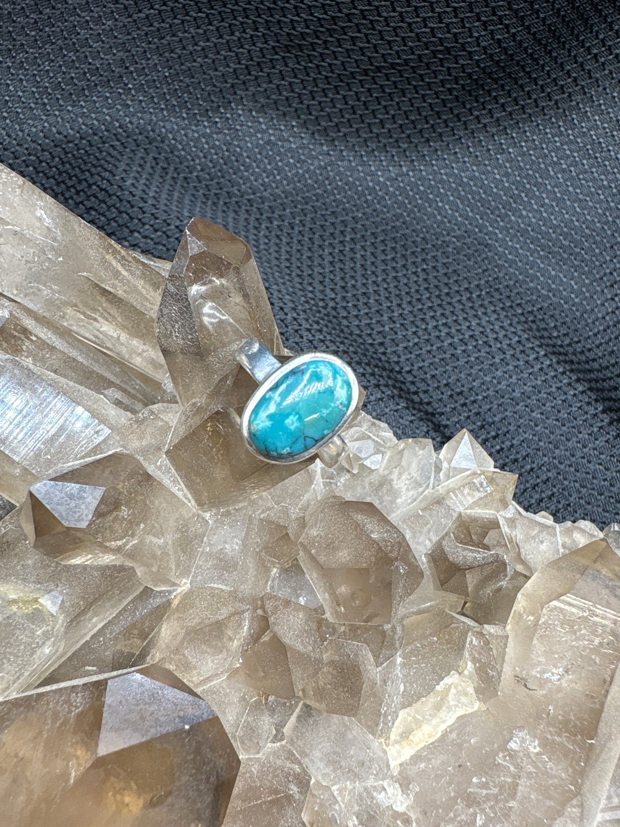 Sterling Silver Oval Turquoise Ring - Size 6.5