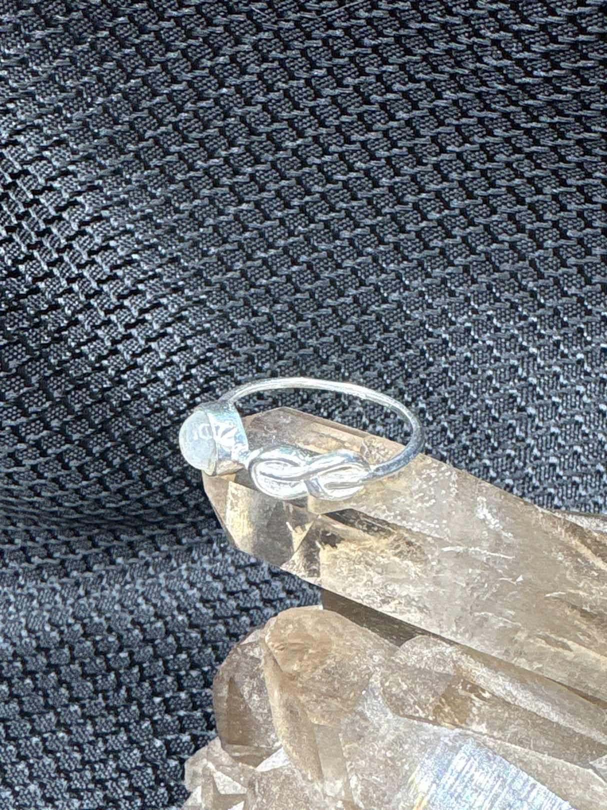 Sterling Silver Labradorite Infinity Ring - Size 8