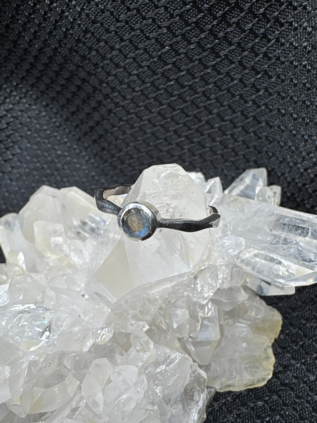 Sterling Silver Wavy Ring - Assorted Size & Gemstone
