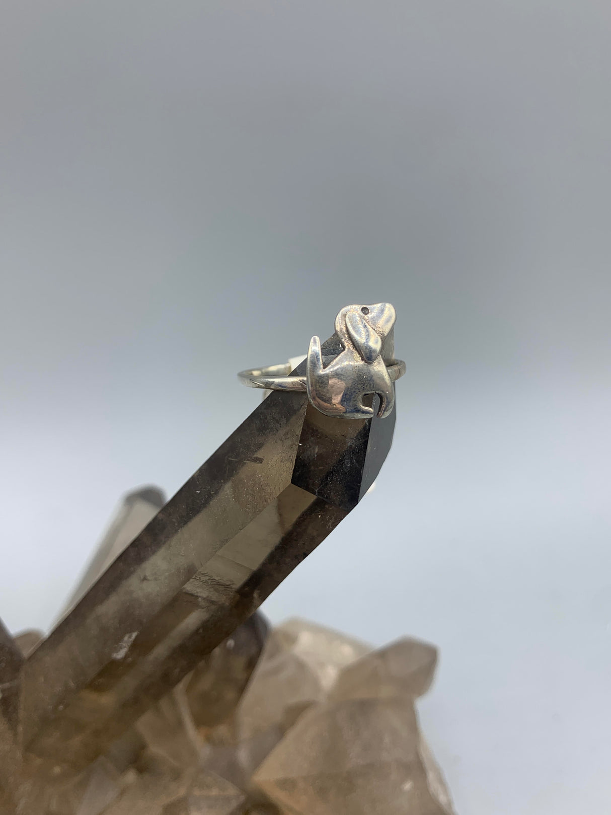 Sterling Silver Dog Ring - Size 8