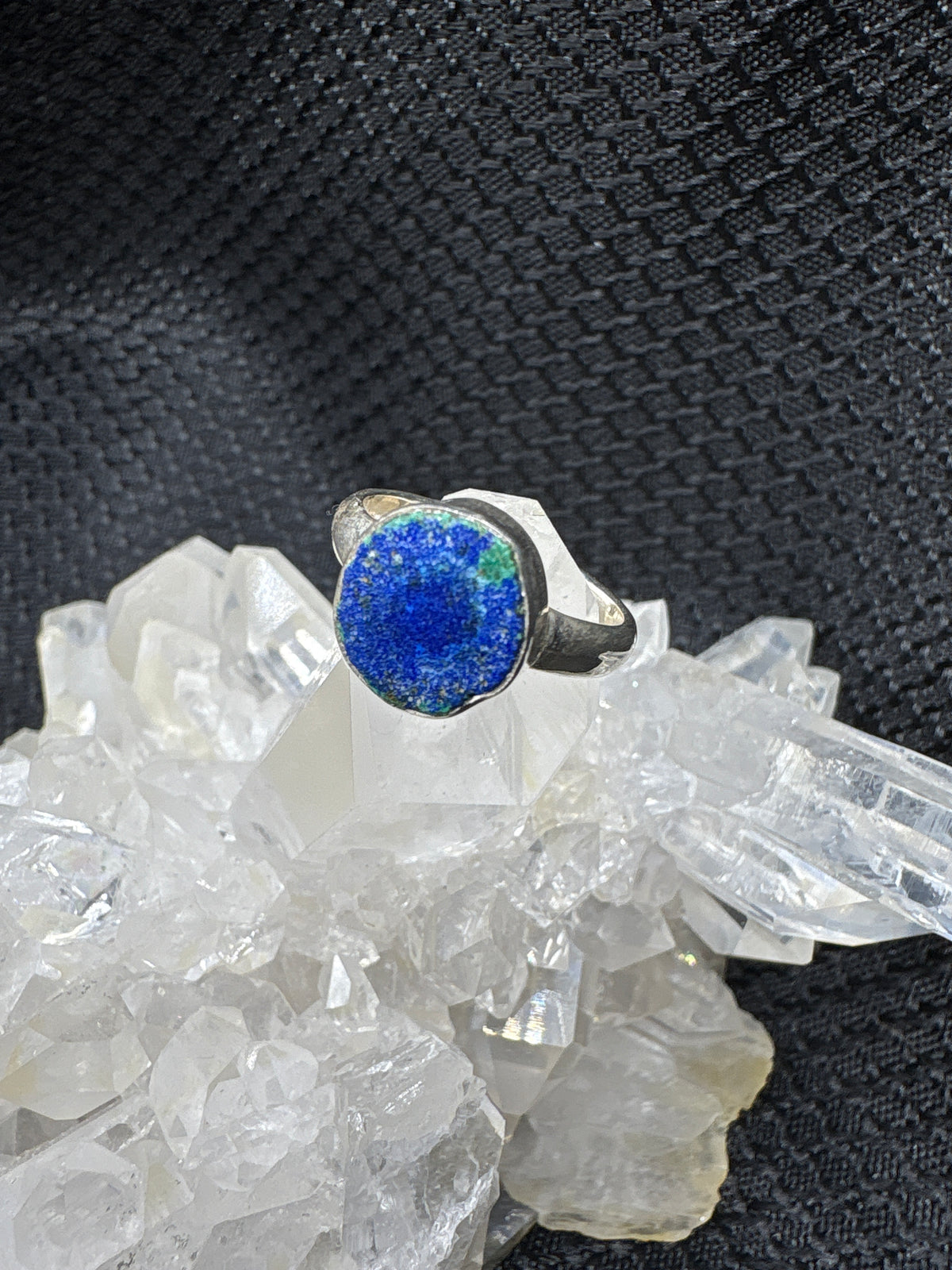 Sterling Silver Blueberry Azurite Ring - Size 6