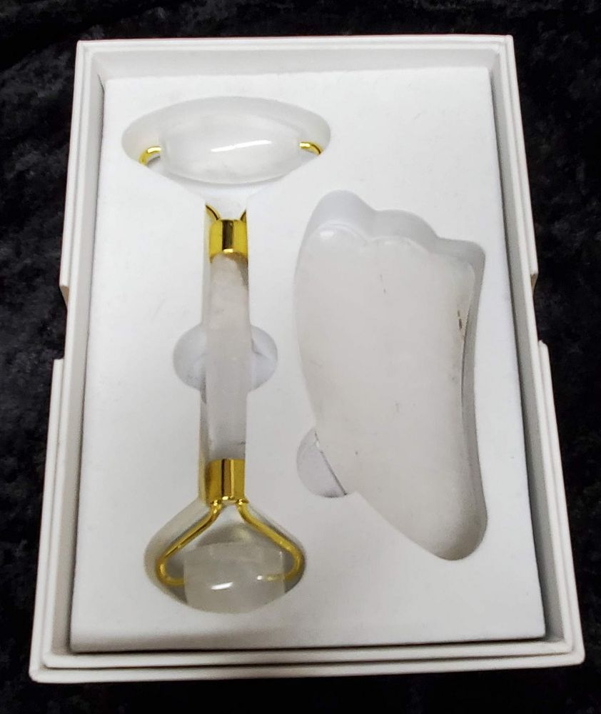 Clear Quartz - Facial Roller Set