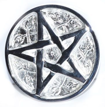 Pentagram altar tile silver