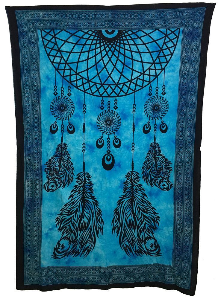 Dream Catcher Blue - Tapestry (54x86")