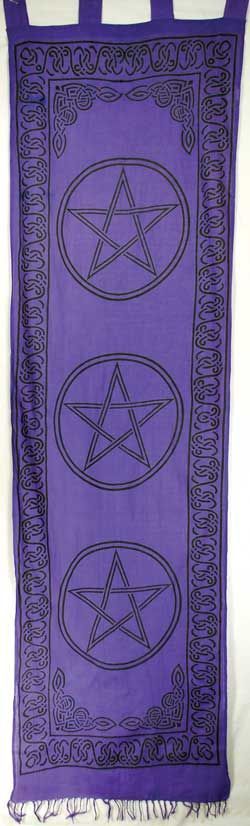 Triple Pentagram - Curtain Pair (18x72)