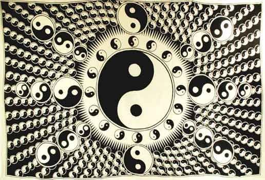 Yin Yang Black & White - Tapestry (72x108)