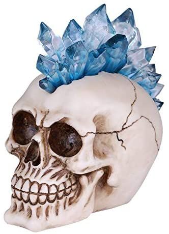 Skull with Crystal Mohawk LED (7")