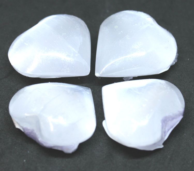 Selenite Heart - White