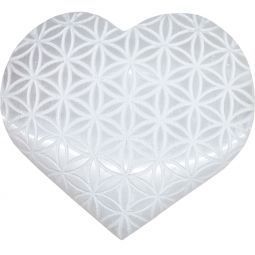 Selenite Heart - Flower of Life