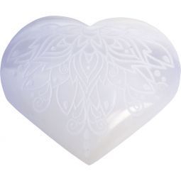 Selenite Heart - Lotus