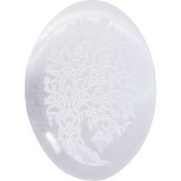 Selenite Palm Stone - Tree of Life