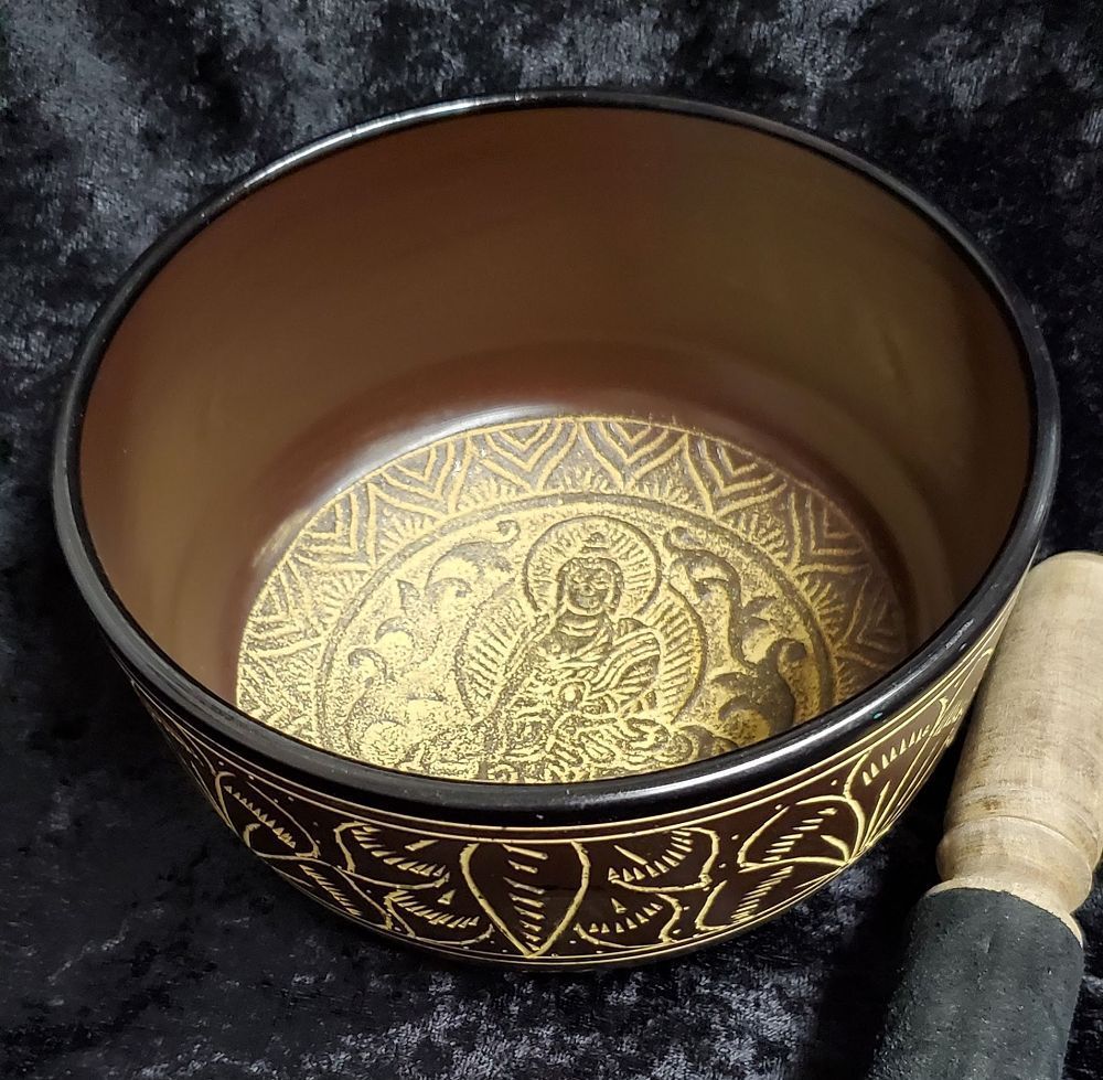 Singing Bowl-Brown/Yellow 6.5"