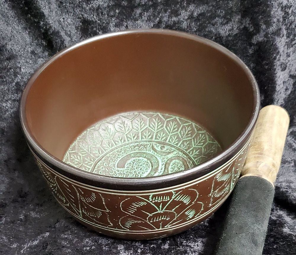 Singing Bowl-Brown/Green 7.5"