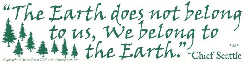 The Earth Does Not Belong To Us - Bumper Sticker