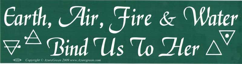 Earth Air Fire & Water - Bumper Sticker
