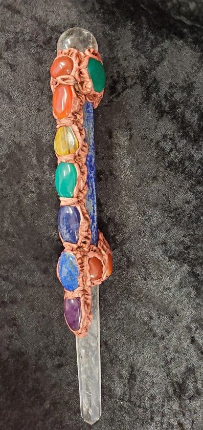 7 Chakra Handmade Wand (10"L)