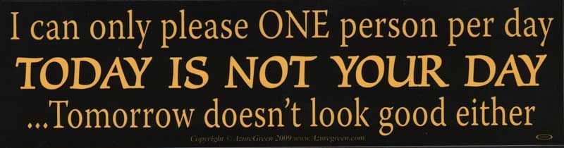 I Can Only Please One Person - Bumper Sticker