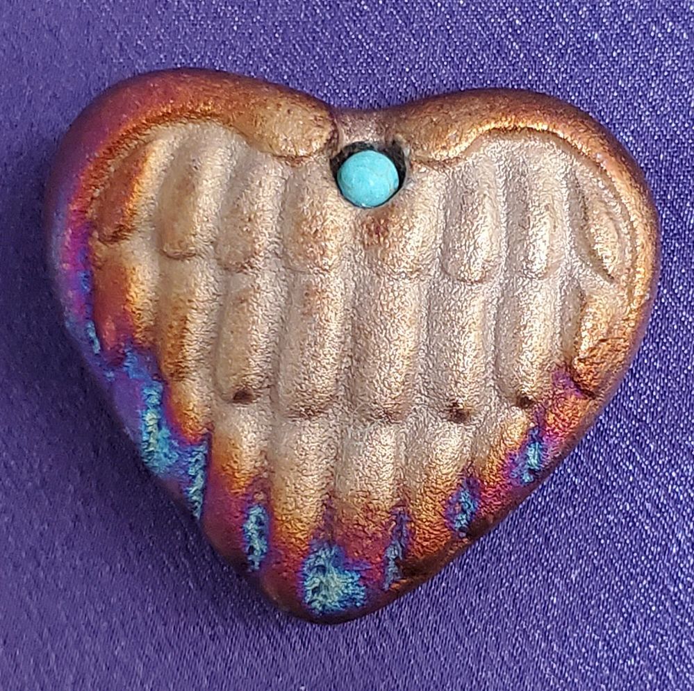 Mini Raku Heart - Wings