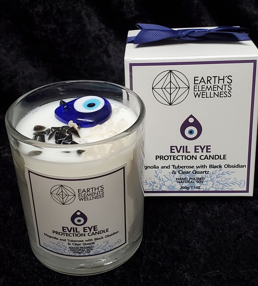 Crystal Candle Evil Eye Spiritually Rooted