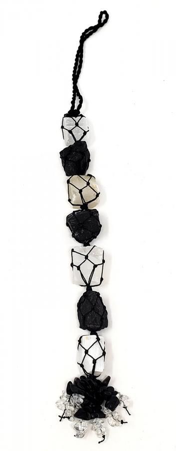 Selenite & Black Tourmaline Hanging