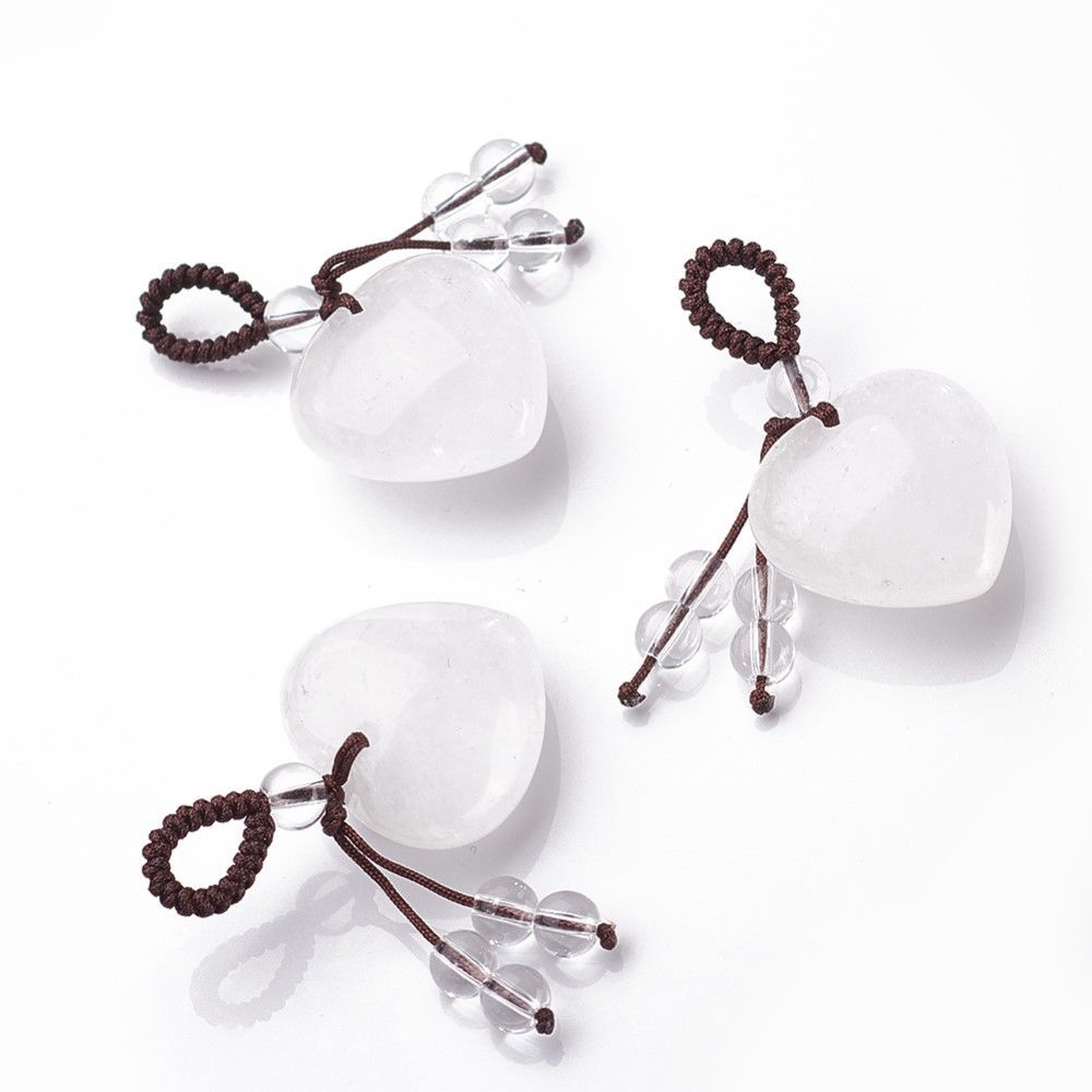 Clear Quartz Heart Hanging