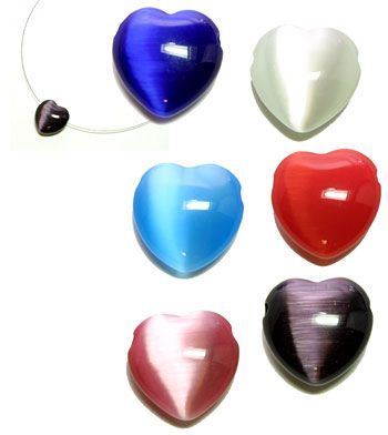 Cat's Eye Heart Pendant