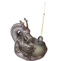 Backflow Burner - Ceramic Dragon Brown (6")