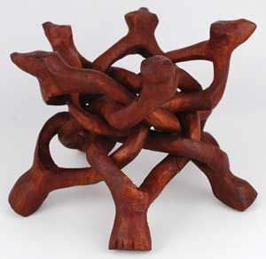 Wood Cobra Crystal Ball Stand