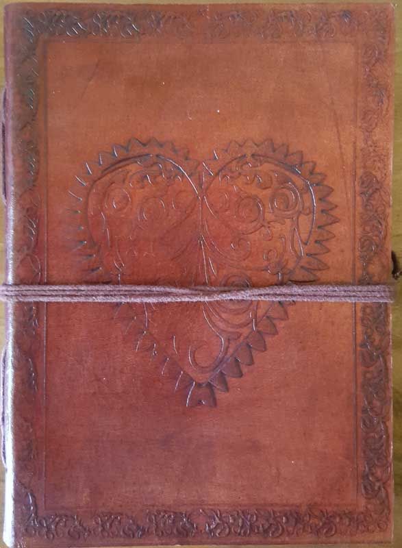 Hearts Journal Leather W/ Cord