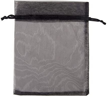 Black Organza Drawstring Bag (4x6")
