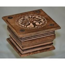 Tree of Life Carved Wood Box