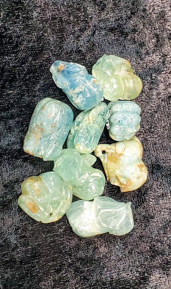 Carved Aquamarine Bead