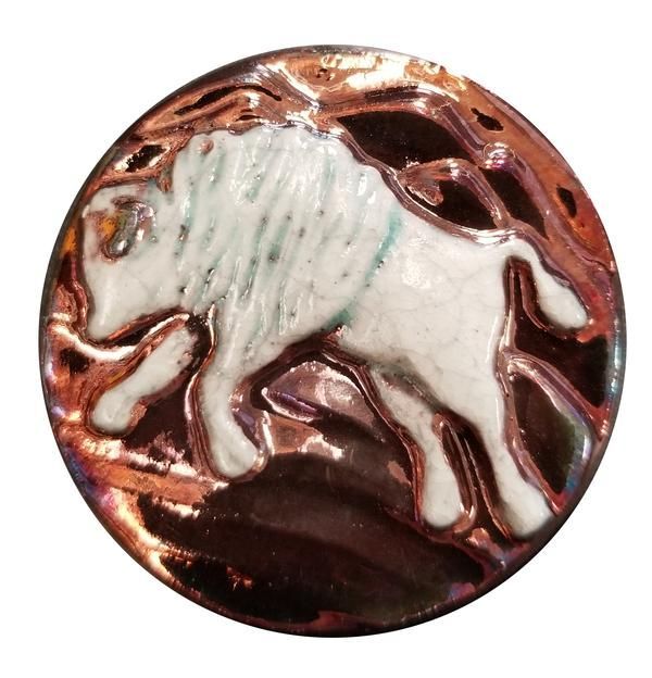 Raku Magnet - Bison