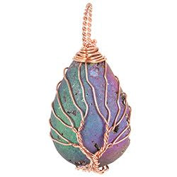 Aura Druzy Teardrop Necklace