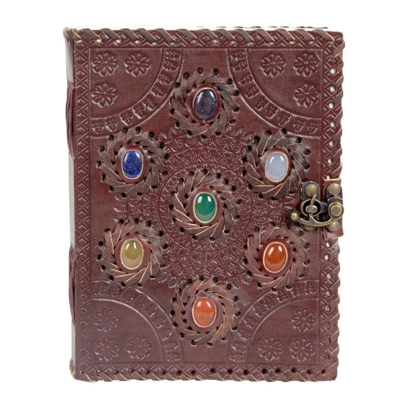 Seven Chakra Leather Journal (6x8")