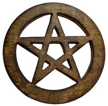 Pentagram - Wooden Altar Tile (4")