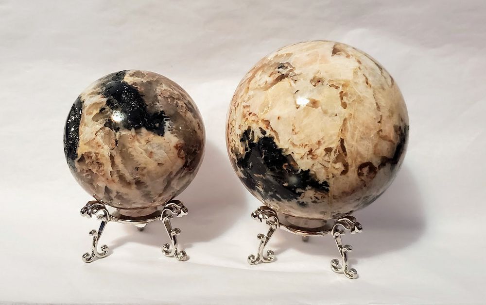 Black Tourmaline & Feldspar Sphere - Large
