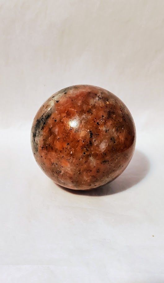 Orange Calcite & Apatite Sphere - Small (2.5")