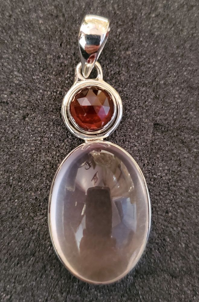 Silver Rose Quartz Pendant 1