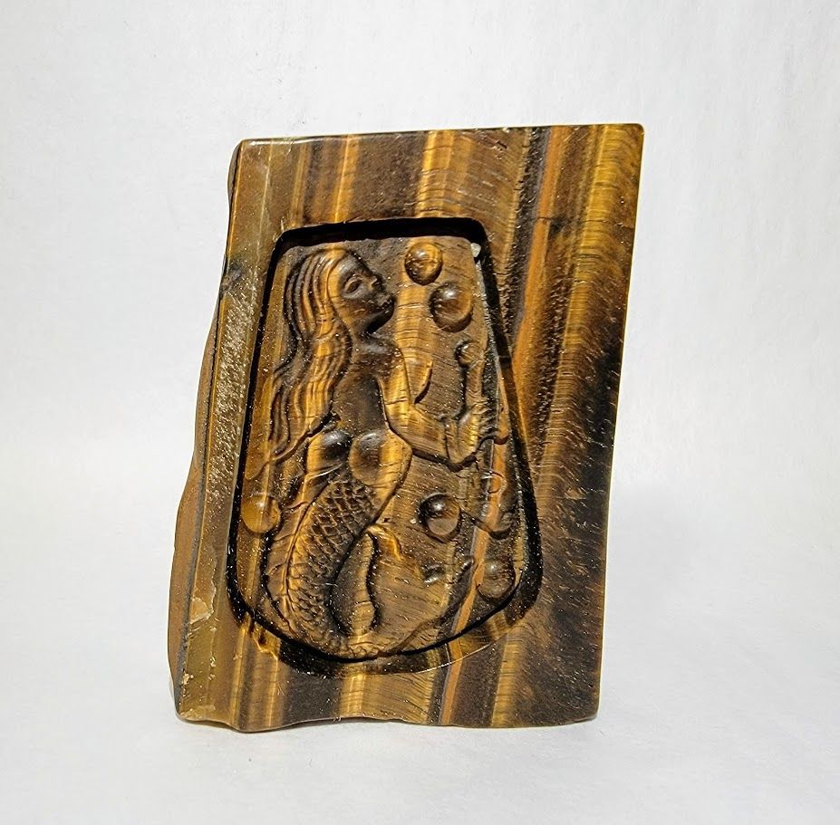 Tigers Eye Mermaid Carving