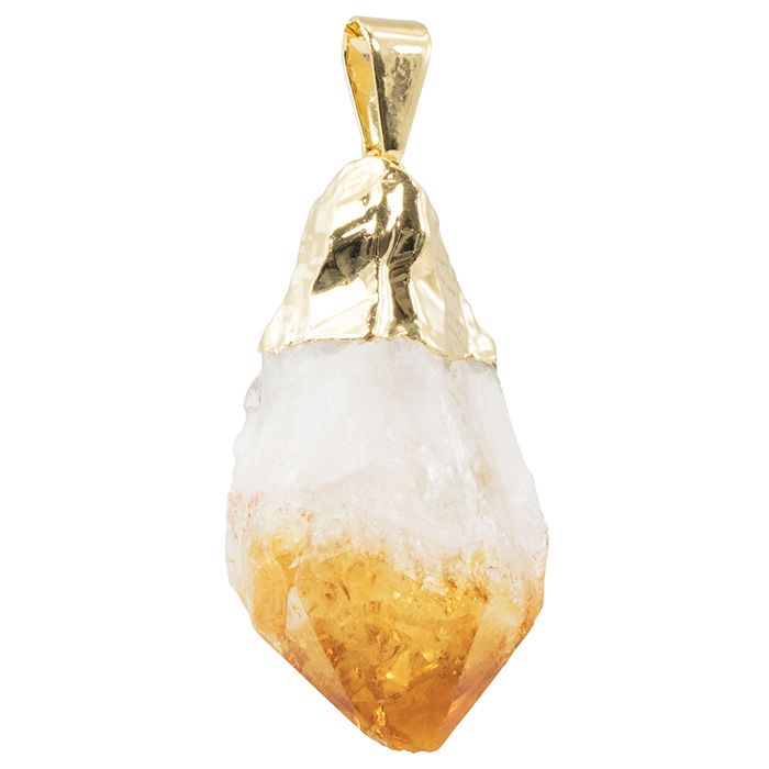 Citrine Point Gold Necklace