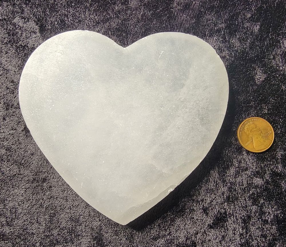 Selenite Plate - Heart