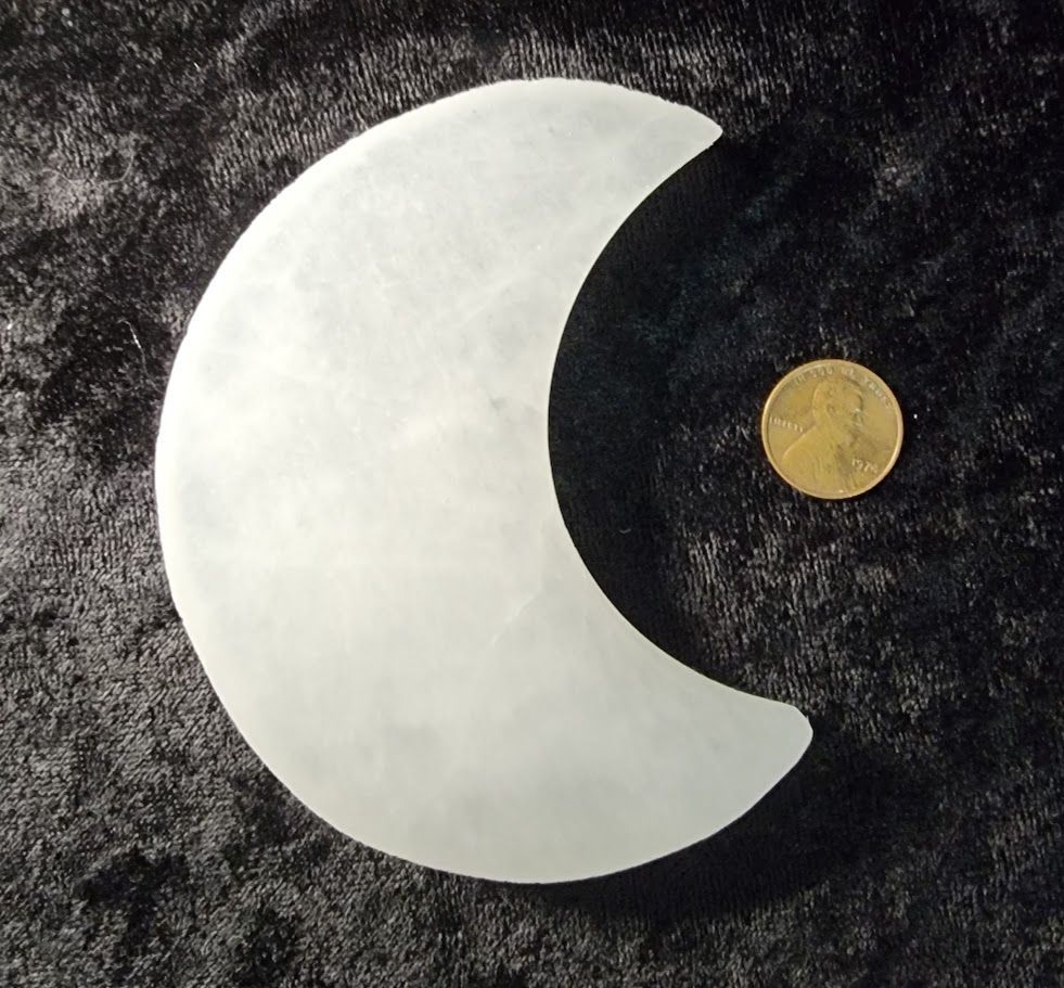 Selenite Tile - Moon