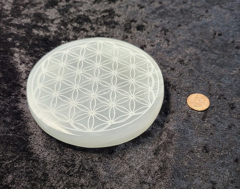 Selenite Round - Flower of Life