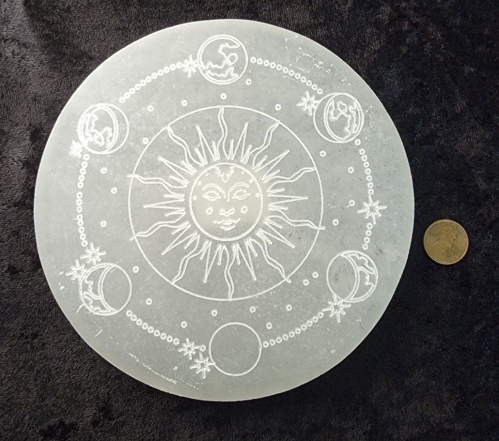 Selenite Round - Moon Phase