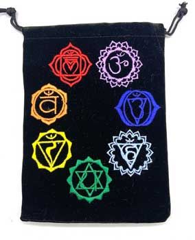 Chakra Black Velveteen Bag