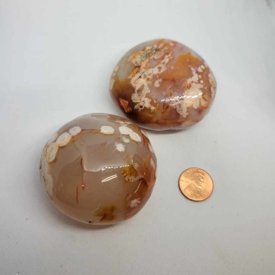 Flower Agate Palm Stone