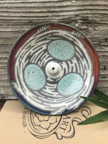 Raku Incense Burner - Bird Nest (4.5"D)